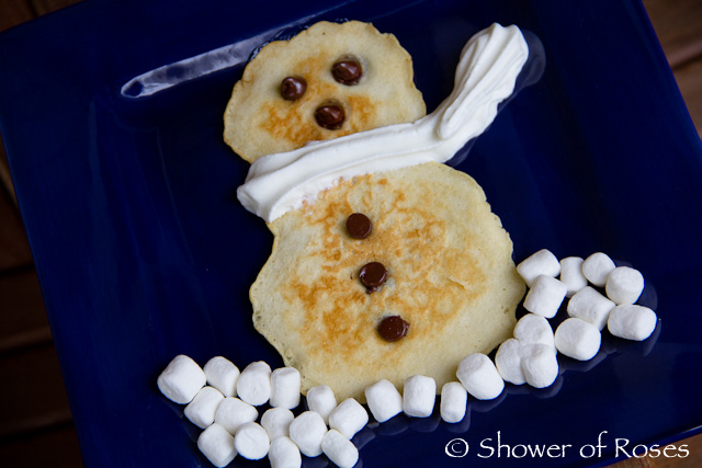 Snowman Pancakes for the Birthday Boy!