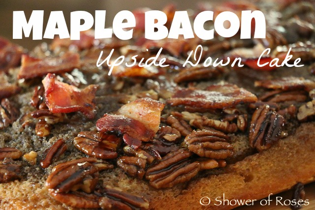 Maple Bacon Upside Down Birthday Cake