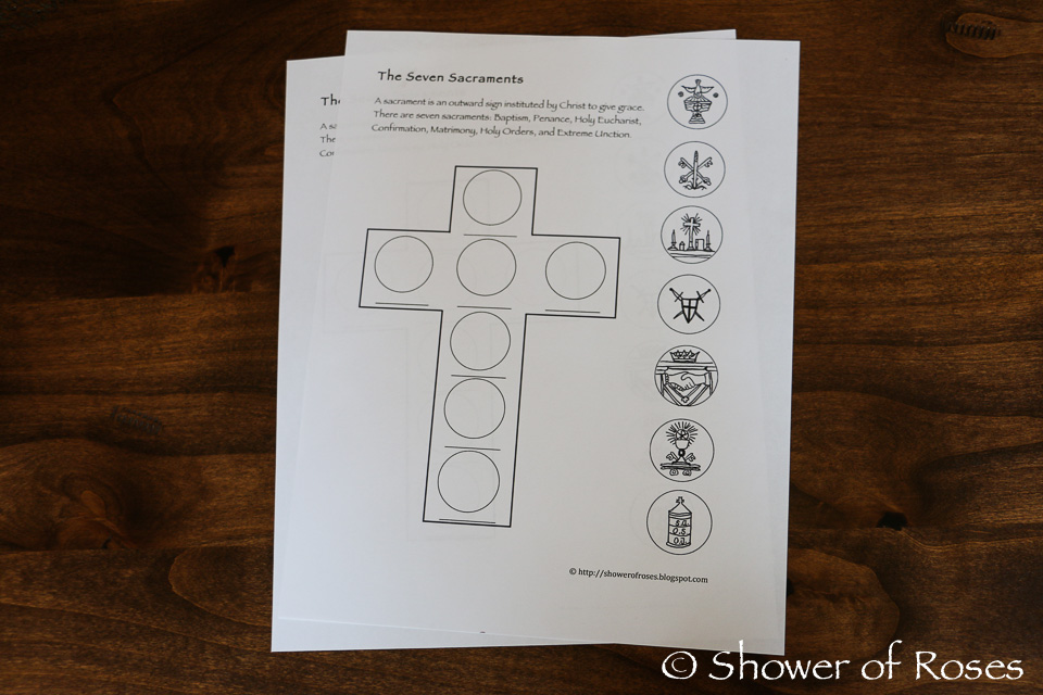 The Seven Sacraments Stained Glass Window Catechism Craft with Free  Printable! - Shower of Roses Blog