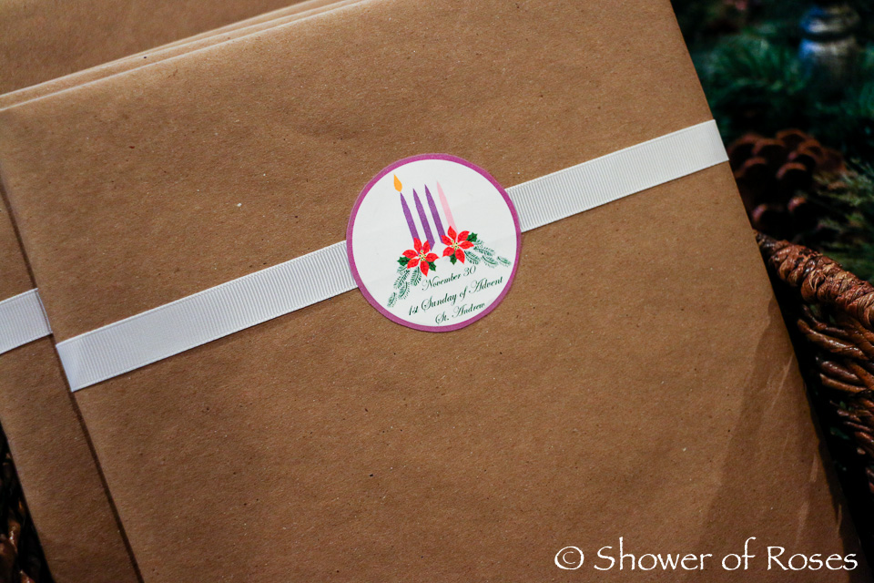 Our 2014 Advent Book Basket and Printable Labels