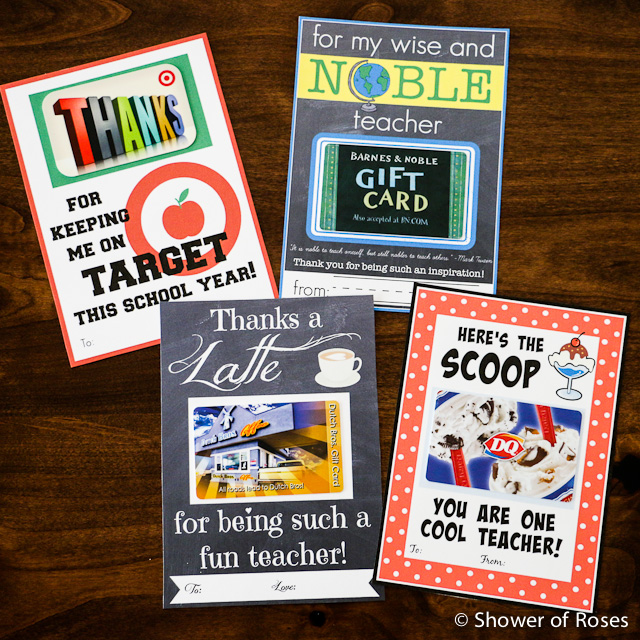 Teacher Appreciation Gifts {with Free Printables!}