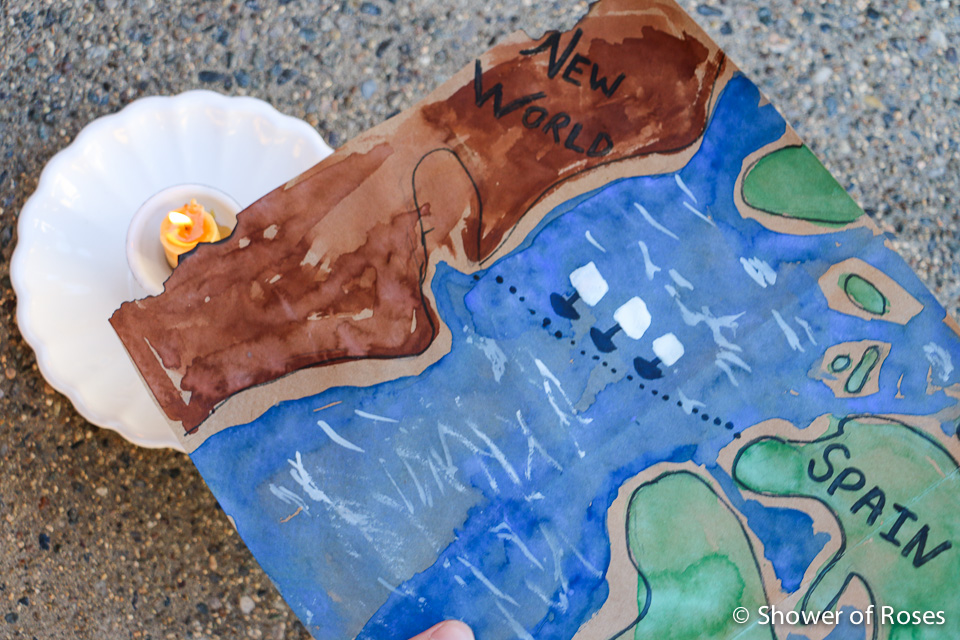 Columbus Day Craft :: New World Map - Shower of Roses Blog