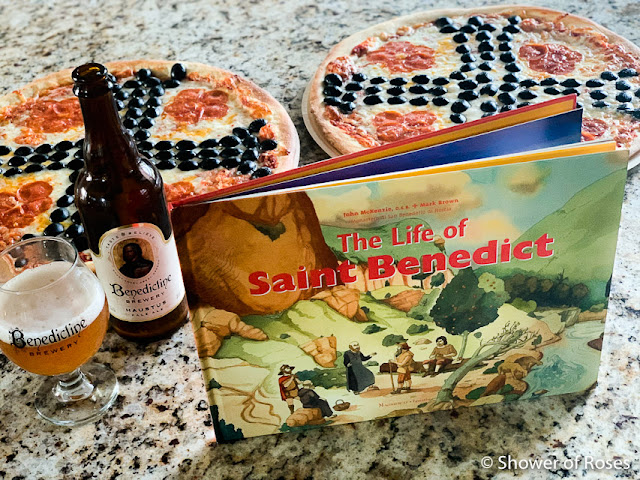 Books, Brews and Crux S. Patris Benedicti Pizza on the Feast of Saint Benedict